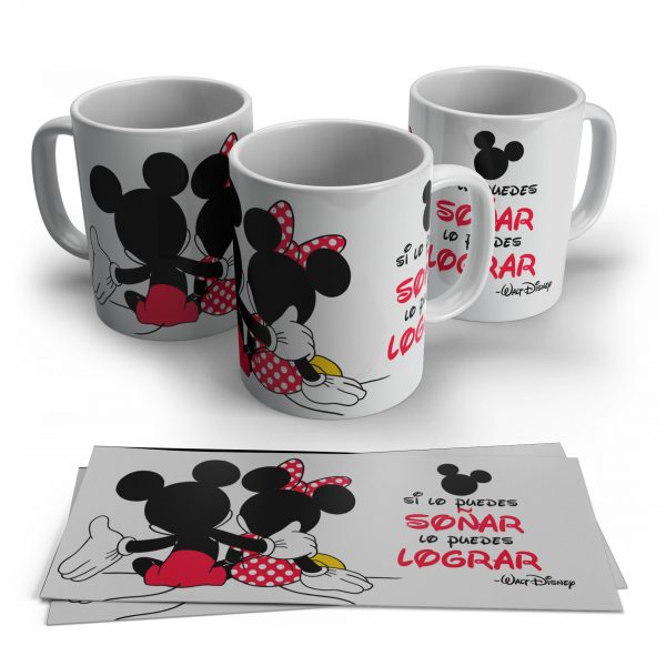 Taza Mickey y Minnie con frase